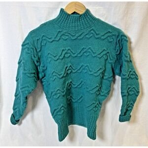 VTG Wool Sweater Women XS / Small Ski‎ Sweater Mock Neck White Wheeler & Martha